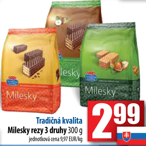 Milesky rezy 3 druhy