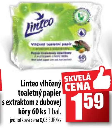 Linteo vlhčený toaletný papier