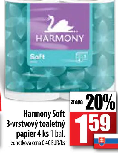 Harmony Soft 3-vrstvový toaletný papier