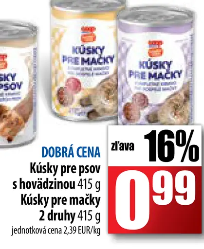 Kúsky pre mačky 2 druhy