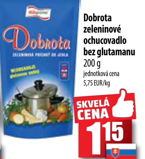 Dobrota zeleniové ochucovadlo bez glutamanu