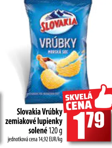 Vrúbky zemiakové lupienky solené