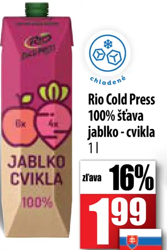 Rio Cold Press 100% šťava jabĺk - cvikla