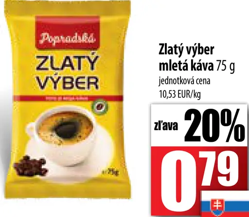 Zlatý výber mletá káva