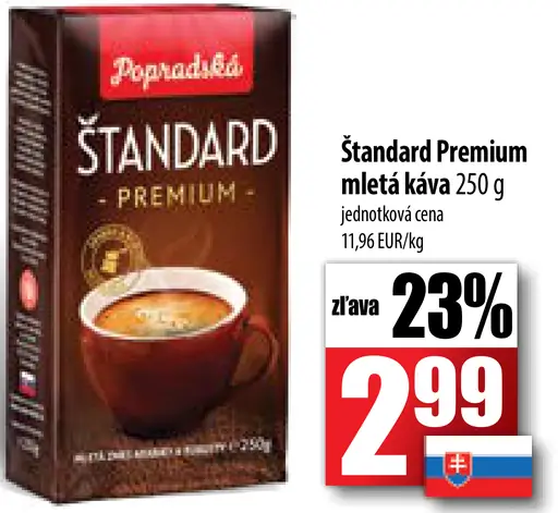 Štandard Premium mletá káva