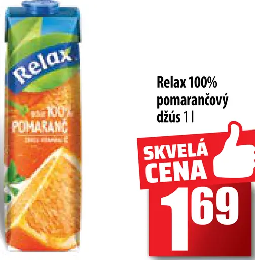 Relax 100% pomarančový džús