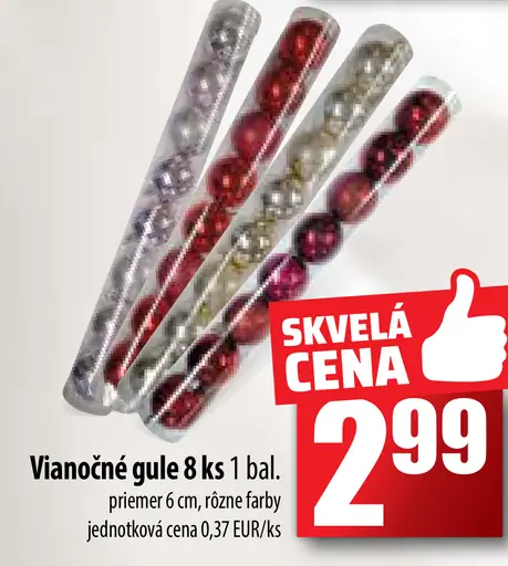 Vianočné gule 8 ks