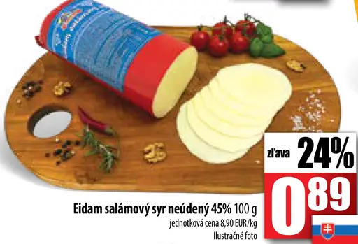 Eidam salámový syr neuédný 45%