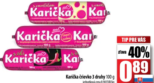 Karčička črievko 3 druhy