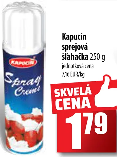 Kapucín sprejová šľahačka