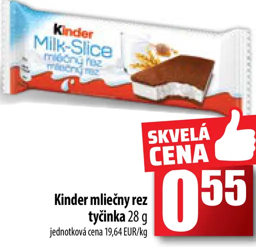 Kinder mliečny tyčinky