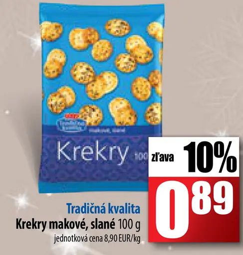 Krekry makové, slané