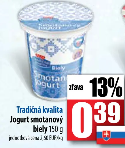 Jogurt smotanový biely