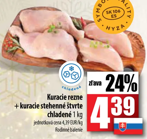 Kuracie rezeň + kuracie stehnové štvrté