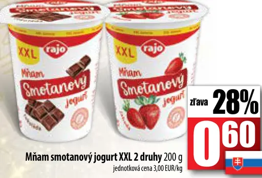 Smotanový jogurt XXL 2 druhy