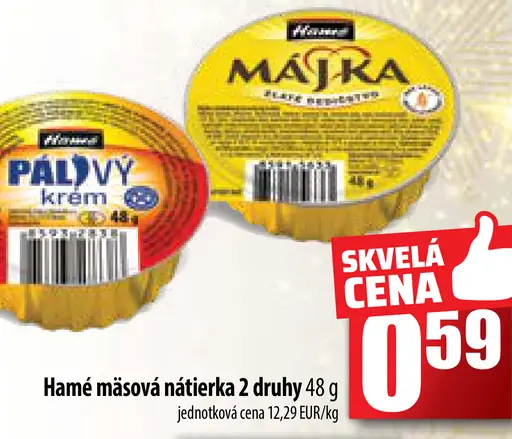 Hamé mäsová nátierka 2 druhy