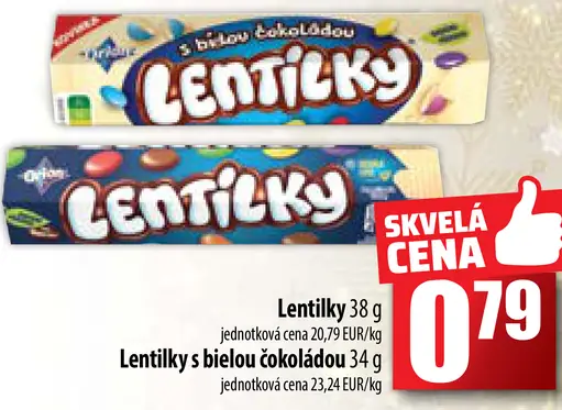 Lentilky s bielou čokoládou