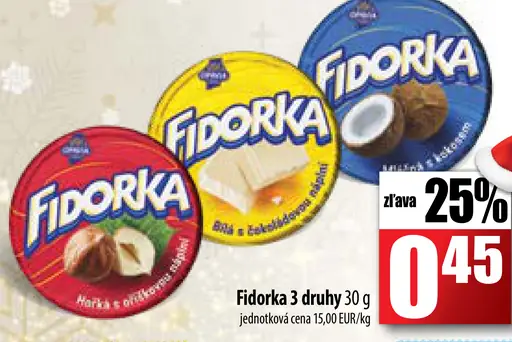 Fidorka 3 druhy