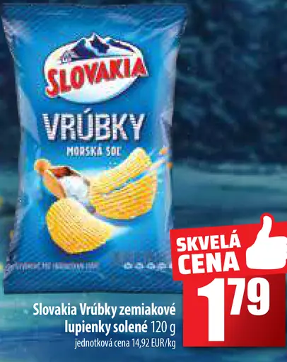 Vrúbky zemiakové lupienky solené