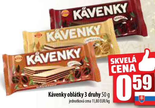 Kávenky oblátky 3 druhy