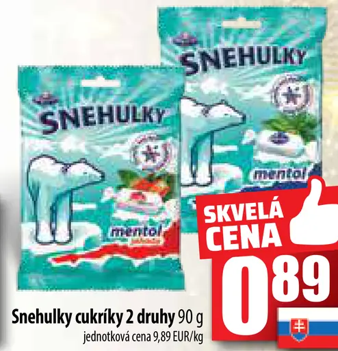 Snehulky cukríky 2 druhy