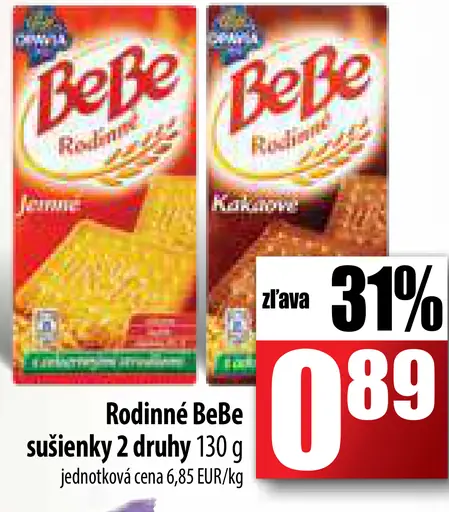 Rodinné BeBe sušienky 2 druhy