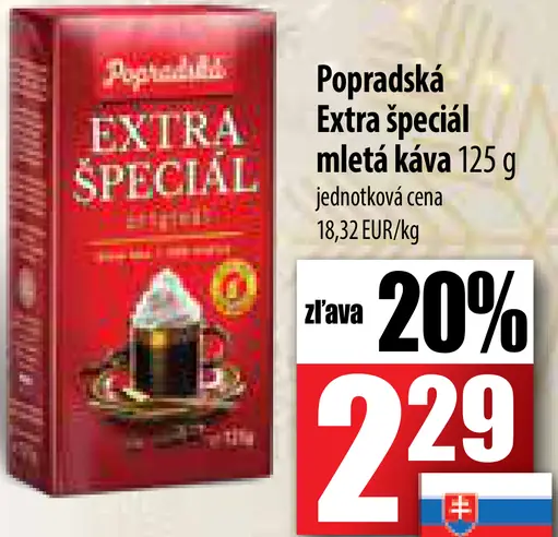 Popradská Extra špeciál mletá káva