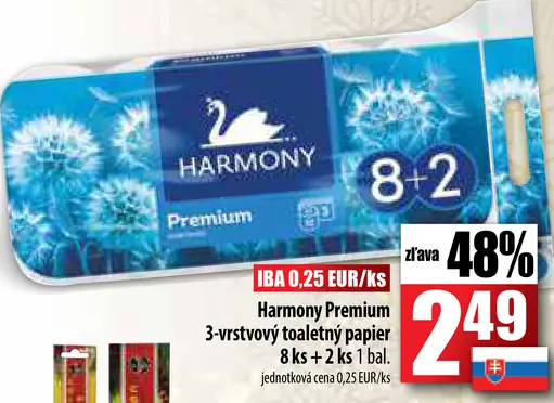 Harmony Premium 3-vrstvový toaletný papier