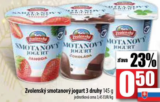 Zvolenský smotanový jogurt 3 druhy