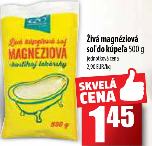 Živá magnéziová soľ do kúpeľa