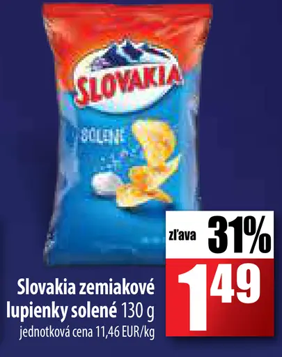 Slovakia zemiakové lupienky solené