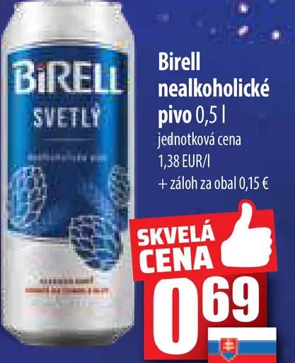 BIRELL Nealkoholické pivo