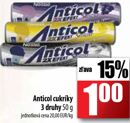 Anticol cukríky