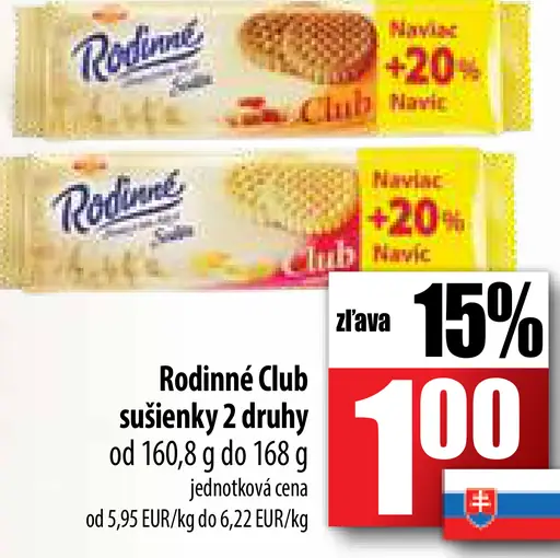 Rodinné Club sušienky 2 druhy