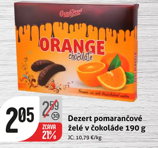 Dezert pomarančové želé v čokoláde