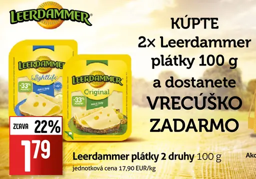 Leerdammer plátky 2 druhy