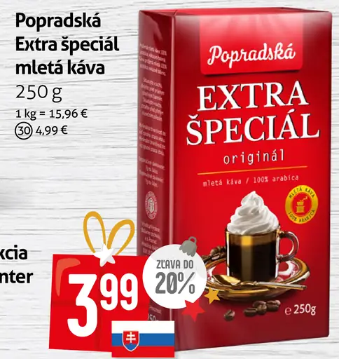 Popradská Extra špeciál mletá káva