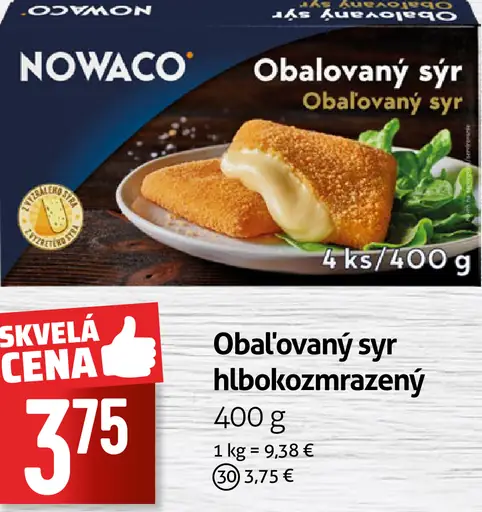 Nowaco Obalovaný syr hlbokozmrazený