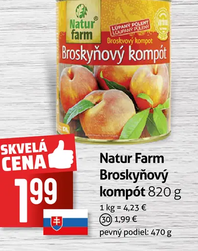 Natur Farm Broskyňový kompót