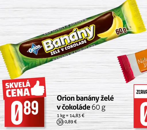 Orion Banány XXL želé v čokoláde