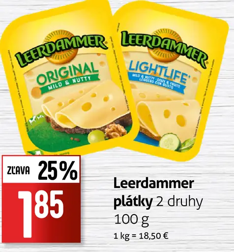 Leerdammer plátky 2 druhy