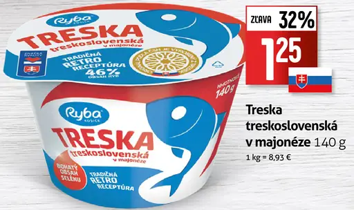 Ryba TRESKA treskoslovenská