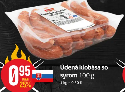 Údená klobása so syrom
