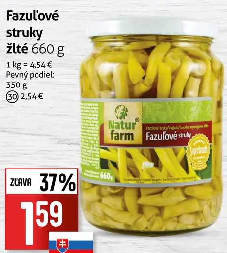 Žlté fazuľové struky