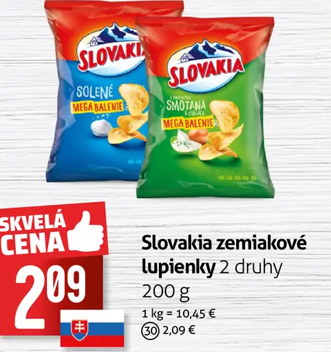 Slovakia zemiakové lupienky solené