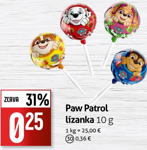 Lízanka Paw Patrol