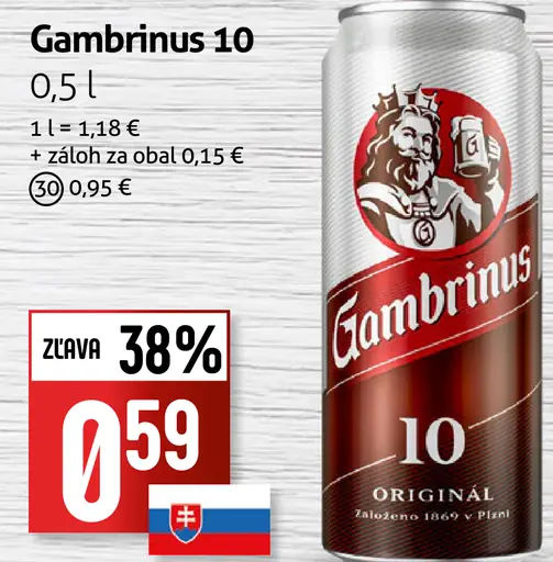 Gambrinus 10 plechovka