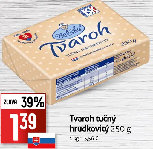 K-Classic Tvaroh tučný hrudkovitý