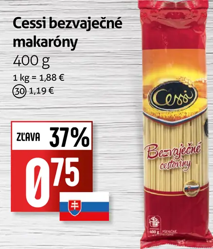 Cessi bezvaječné makaróny