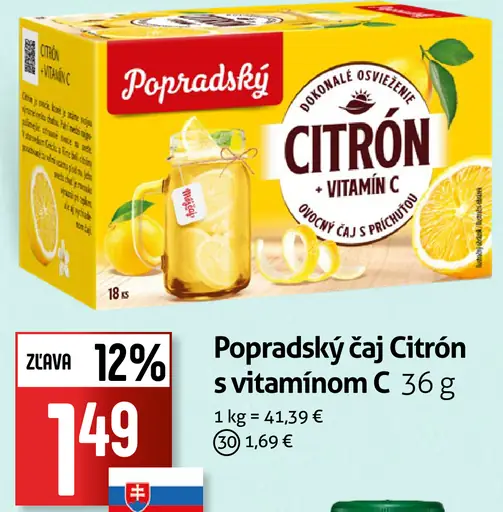 Popradský čaj Citrón s vitamínom C
